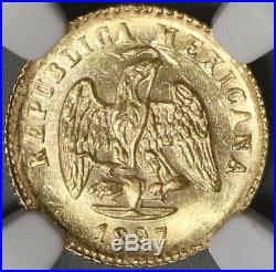 1897/6-Go NGC MS 63 Mexico Gold 1 Peso Coin RARE Only 4k Minted (19032902C)