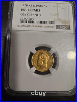 1898 5R Gold Coin NGC UNC DETAILS 1898 5R Gold Coin NGC UNC DETAILS