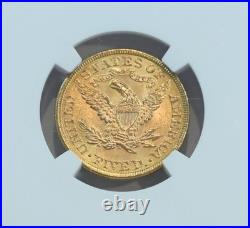 1899 $5 Liberty Head Gold coin MS64+ NGC graded CAC sticker
