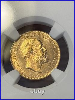 1901 Eb Sweden Gold 10 Kronor Ngc Ms65 Oscar II