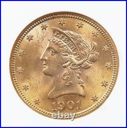 1901 Liberty $10 NGC Certified MS63 Philadelphia Gold Coin