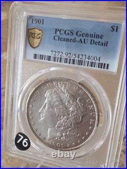 1901-P Morgan Silver Dollar PCGS-Graded/Gold Shield AU Detail Historic Free Ship