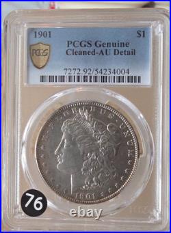 1901-P Morgan Silver Dollar PCGS-Graded/Gold Shield AU Detail Historic Free Ship