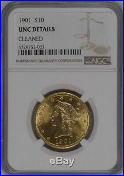 1901 Us $10 Liberty / Coronet Head Gold Eagle Uncirculated Ngc Coin