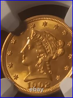 1902 $2.50 Liberty Head Quarter Eagle Gold Coin NGC MS63