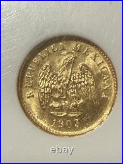 1903MO M Mexico G1P. Gold 1 Peso Coin NGC MS63