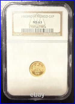 1903MO M Mexico G1P. Gold 1 Peso Coin NGC MS63