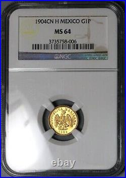 1904-Cn NGC MS 64 Mexico Gold 1 Peso Culiacan Mint State Coin (24030101C)