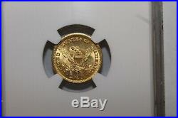1904 Coronet $2.50 quarter Eagle Gold. NGC MS 63. Superb, bright coin. Except