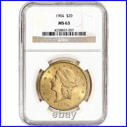 1904 US Gold $20 Liberty Head Double Eagle NGC MS63