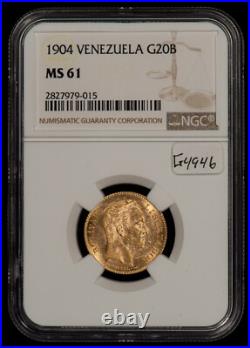 1904 Venezuela 20 Bolivares Gold Coin NGC MS 61.1867 AGW SKU-G4946 1904 Venezuela 20 Bolivares Gold Coin NGC MS 61.1867 AGW SKU-G4946