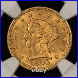 1905 G$2.50 Liberty Head Gold Quarter Eagle NGC MS 62 SKU-G4849 1905 G$2.50 Liberty Head Gold Quarter Eagle NGC MS 62 SKU-G4849