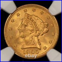 1905 G$2.50 Liberty Head Gold Quarter Eagle NGC MS 64 SKU-G4967