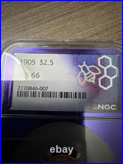 1905 Liberty Head Quarter Eagle $2.5 Gold Ngc Ms66