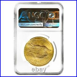 1908 $20 Gold Saint Gaudens Double Eagle Coin No Motto NGC MS 64