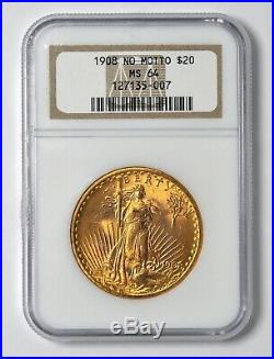 1908 no motto 20 gold Double Eagle NGC ms64. Quality Coin