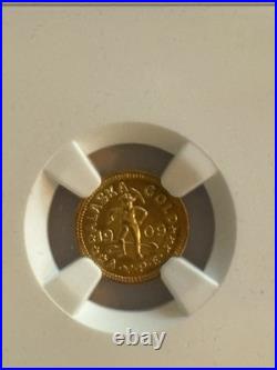 1909 Alaska Yukon Pacific Expo Gold 1/2 DWT Hart's NGC Uncirculated