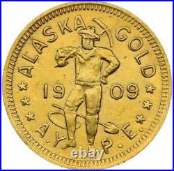 1909 Alaska-Yukon-Pacific Expo Gold 1 DWT, MS62 NGC, Hart's Coins of the West