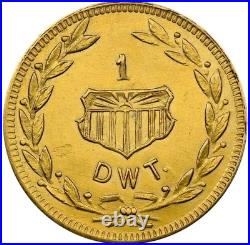 1909 Alaska-Yukon-Pacific Expo Gold 1 DWT, MS62 NGC, Hart's Coins of the West
