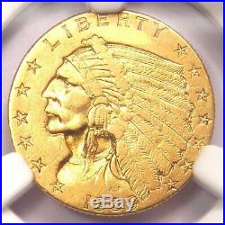 1909 Indian Gold Quarter Eagle $2.50 Coin Certified NGC AU50 Rare Coin