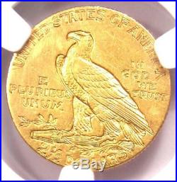 1909 Indian Gold Quarter Eagle $2.50 Coin Certified NGC AU50 Rare Coin