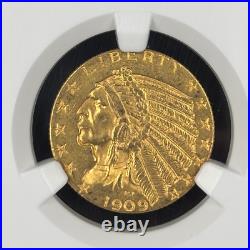 1909 Indian Head Half Eagle Gold Coin NGC MS62 pre33 1909 Indian Head Half Eagle Gold Coin NGC MS62 pre33