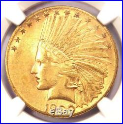 1909-S Indian Gold Eagle $10 (San Francisco Coin) Certified NGC AU55 Rare