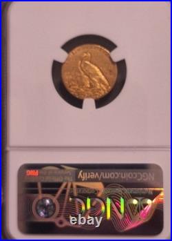 1910 Indian Head $2.5 Quarter Eagle Gold Ngc Au55