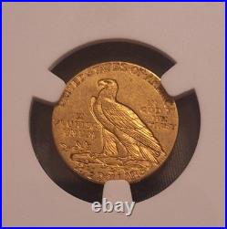 1910 Indian Head $2.5 Quarter Eagle Gold Ngc Au55