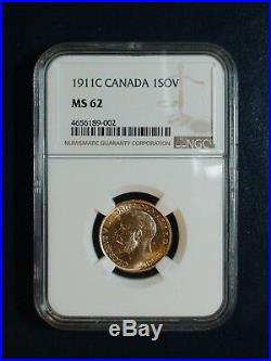 1911C Canada One GOLD Sovereign NGC MS62 1SOV Coin PRICED TO SELL NOW