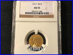 1911 $2.5 Gold Eagle A/U 55