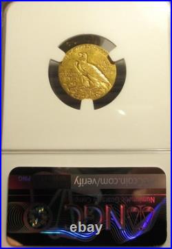1911 Indian Head $2.5 Quarter Eagle Gold Coin Ngc Ms61 Rare Us Coin