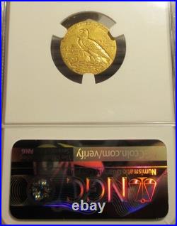 1911 Indian Head $2.5 Quarter Eagle Gold Coin Ngc Ms61 Rare Us Coin