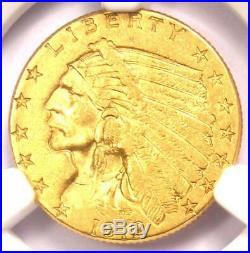 1912 Indian Gold Quarter Eagle $2.50 Coin Certified NGC AU55 Rare Coin