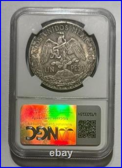1912 Mexico Peso Beautiful Coin NGC AU 58 Clave Date