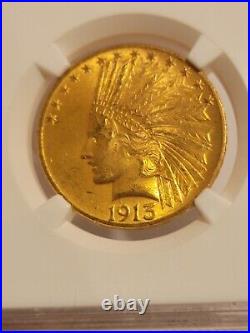 1913 NGC MS62 $10 Ten Dollar Gold Indian Head Coin PQ+++