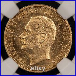 1914-G Germany 20 Mark Gold Coin Baden 0.2305 AGW NGC MS 61 SKU-G3898