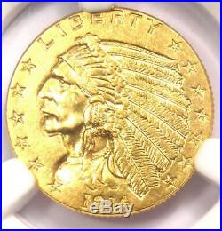 1914 Indian Gold Quarter Eagle $2.50 Coin NGC Uncirculated Details (UNC MS)