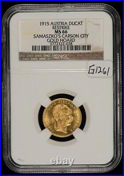 1915 Austria Ducat Gold Coin Samaszko's Hoard. 1107 AGW NGC MS66 G1261