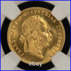 1915 Austria Ducat Gold Coin Samaszko's Hoard. 1107 AGW NGC MS66 G1261