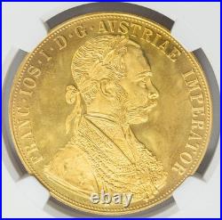 1915 Austria Gold 4 Ducat Restrike. 4438 AGW MS67 NGC 950626-1