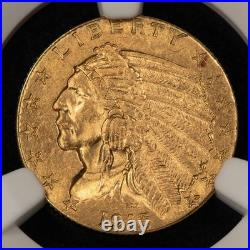 1915 G$2.50 Indian Head Gold Quarter Eagle NGC MS 62 VIDEO SKU-G5803