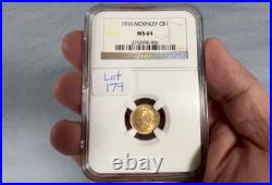 1916 McKinley $1 Gold Commemorative NGC MS64
