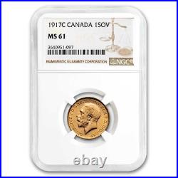 1917-C Canada Gold Sovereign MS-61 NGC