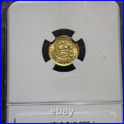 1919 Peru 1/5 Libra Gold Coin NGC UNC Details