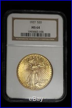 1925 $20 St. Saint Gaudens Double Eagle Gold NGC MS64 Coin Twenty Dollar