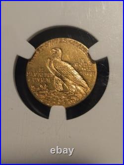 1925 D AU58 2.5 Indian Head Gold Coin NGC Certified