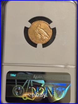 1925 D AU58 2.5 Indian Head Gold Coin NGC Certified