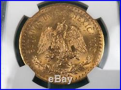 1925 Mexico 50 Peso Gold Centenario Coin MS62+ NGC KM-481