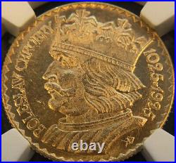 1925 Poland Gold 20 Zlotych NGC MS 63 Stunning In Hand RARE